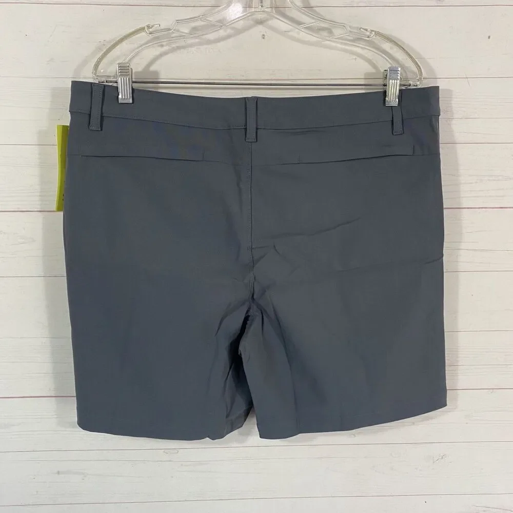 All In Motion Mens Performance Shorts Size 38 Gray Chino Pockets Stretch New